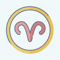 Icon Aries Sign. related to Horoscope symbol. doodle style. simple design editable. simple illustration vector