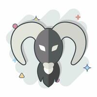 Icon Aries. related to Horoscope symbol. comic style. simple design editable. simple illustration vector