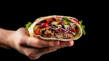 AI generated Fresh and tasty Doner kebab AI Generative photo