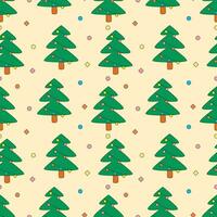 colorful christmas tree cartoon seamless pattern background for wrapping vector
