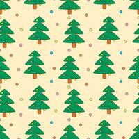 colorful christmas tree cartoon seamless pattern background for wrapping vector