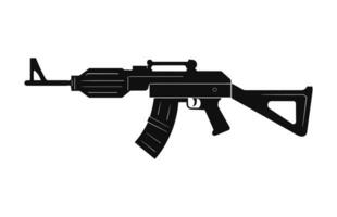 A machine gun Silhouette Vector isolated on a white background