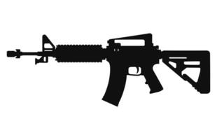 A Weapon machine gun Silhouette Vector isolated on a white background