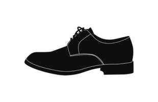 A Male Shoe vector silhouette isolated on a white background