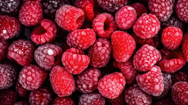 AI generated Top view delicious raspberry AI Generative photo