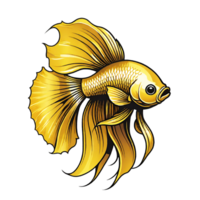 AI generated Betta fish super gold design illustration-2 png