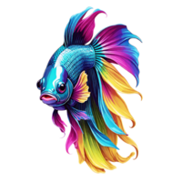 AI generated Betta fish multi color design illustration png