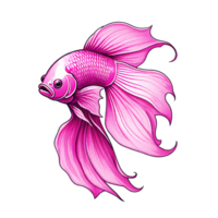 ai gegenereerd betta vis roze kleur ontwerp illustratie png