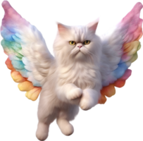 AI generated Watercolor cat cupid. Ai-Generated. png