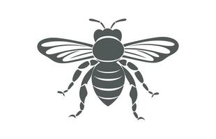 A Flying Bee black Silhouette Clipart, Honey Bee black Vector