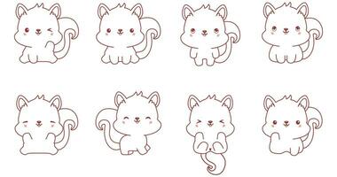 Kawaii squirrel set coloring animals collection vector