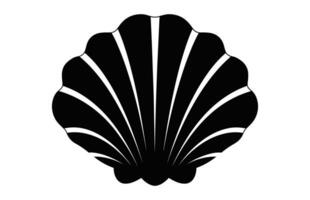 A Clam Seashell silhouette vector isolated on a white background