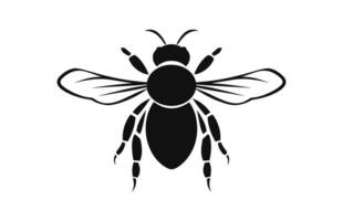 A Flying Bee black Silhouette Clipart, Honey Bee black Vector