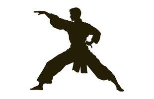 A Tai Chi Pose black Silhouette Vector