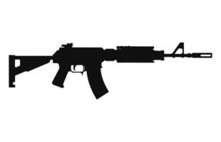 A Weapon machine gun Silhouette Vector