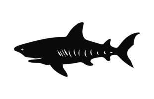 A Zebra shark silhouette Vector isolated on a white background