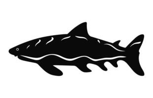 A Zebra shark silhouette Vector isolated on a white background