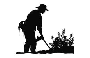 A Gardening Silhouette, A Gardener black vector isolated on a white background