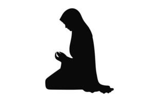 A Muslim Woman Silhouette clipart isolated on a white background vector