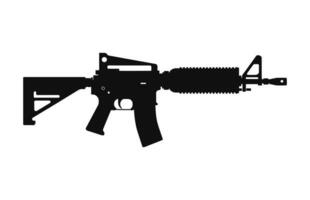 A Weapon machine gun Silhouette Vector isolated on a white background