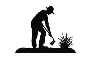 A Gardening Silhouette black vector isolated on a white background