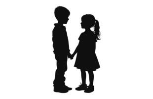 A boy and girl Silhouette vector isolated on a white background