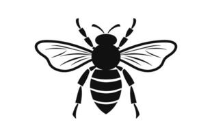 A Flying Bee black Silhouette Clipart, Honey Bee black Vector