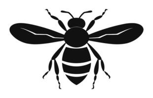 A Honey Bee Silhouette Vector isolated on white background