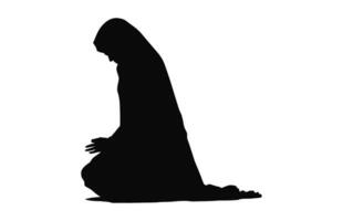 A Muslim Woman Silhouette clipart isolated on a white background vector