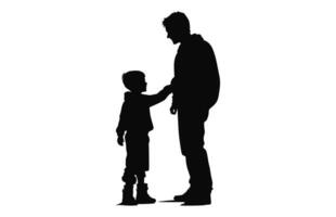 A Father with Son Silhouette vector isolated on a white background