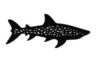 A Zebra shark silhouette Vector isolated on a white background