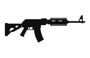 A Weapon machine gun Silhouette Vector isolated on a white background