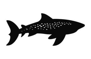 A Zebra shark silhouette Vector isolated on a white background