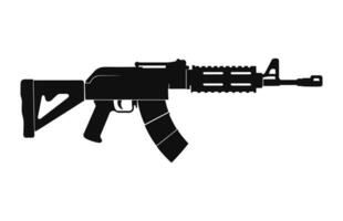 A Weapon machine gun Silhouette Vector isolated on a white background