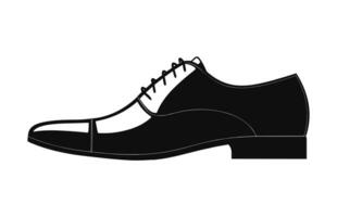 A Male Shoe vector silhouette isolated on a white background