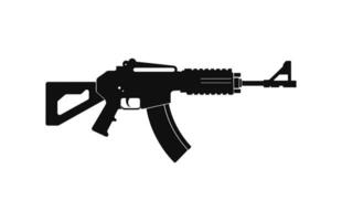 A Weapon machine gun Silhouette Vector isolated on a white background