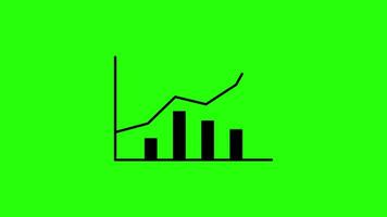 verheffen succes dynamisch animatie van oplopend bedrijf diagram bars Aan een schoon groen scherm achtergrond. analyse, geanimeerd, animatie, economisch, economie, financiën, financieel, grafiek, grafisch, groeien, video