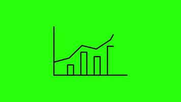 Elevating Success Dynamic Animation of Ascending Business Graph Bars on a Clean Green screen background. analysis, animated, animation, economic, economy, finance, financial, graph, graphic, grow, video