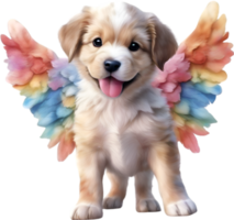 AI generated Watercolor dog Cupid. Ai-Generated. png