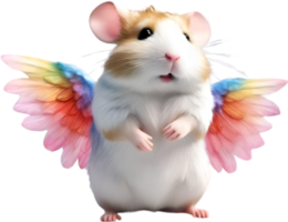AI generated Watercolor Hamster Cupid. Ai-Generated. png