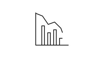 navegação desafios dinâmico animação do descendente o negócio crescimento infográficos, revelação seta dinâmica e Barra Estatisticas em branco fundo. seta, estatística, análise, gráfico, corporativo, video