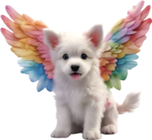 AI generated Watercolor dog Cupid. Ai-Generated. png