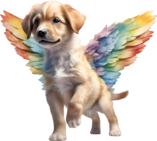 AI generated Watercolor dog Cupid. Ai-Generated. png