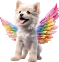 AI generated Watercolor dog Cupid. Ai-Generated. png