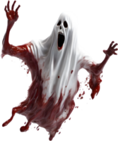 AI generated A close-up of a scary ghost. Ai-Generated png