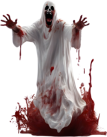 AI generated A close-up of a scary ghost. Ai-Generated png