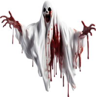 AI generated A close-up of a scary ghost. Ai-Generated png