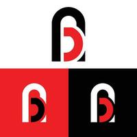 A B Logo,  AB Letter Logo Design with Black and Red Color vector