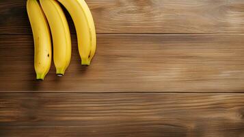 AI generated Fresh banana on the wooden table AI Generative photo