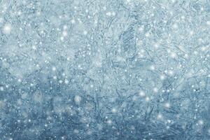 Winter frosty patterns and snow. Christmas background photo